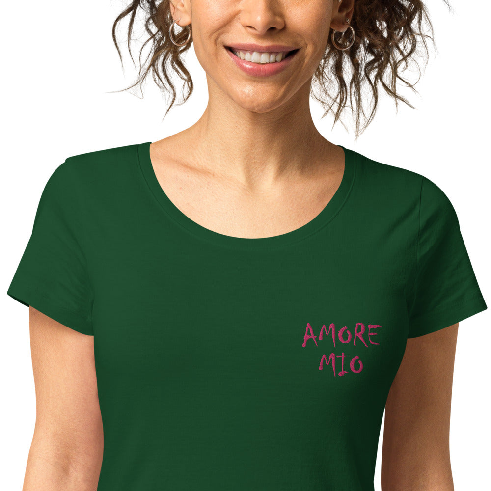 T-shirt Brodé éco-responsable Amore Mio - Ochju Ochju Bottle green / S Ochju T-shirt Brodé éco-responsable Amore Mio