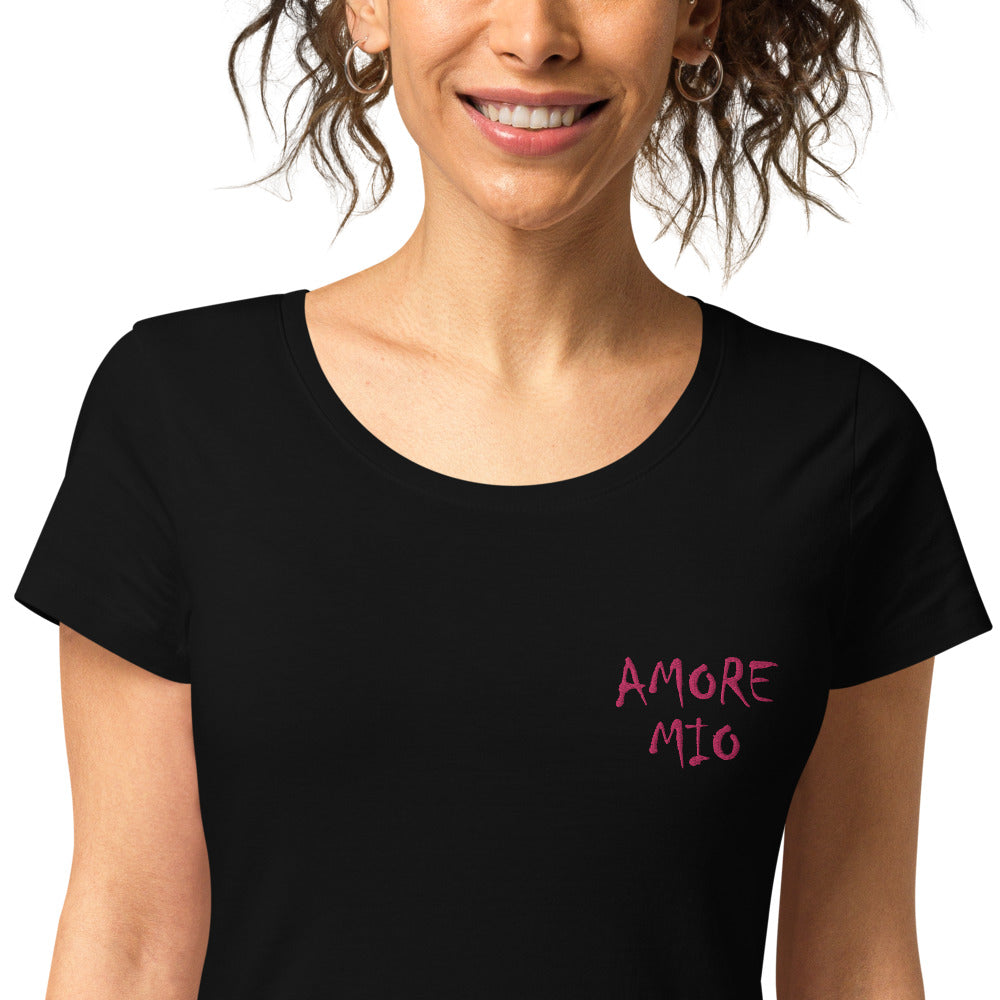 T-shirt Brodé éco-responsable Amore Mio - Ochju Ochju Deep black / S Ochju T-shirt Brodé éco-responsable Amore Mio