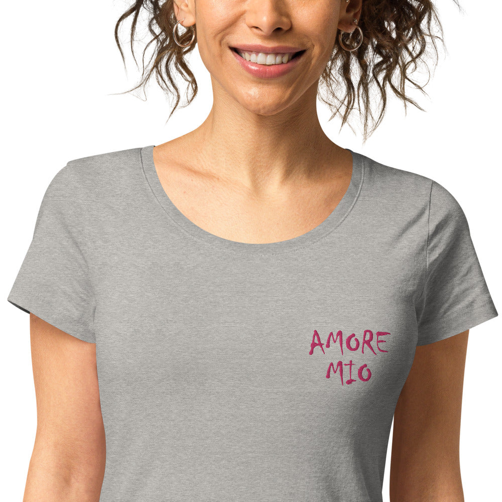 T-shirt Brodé éco-responsable Amore Mio - Ochju Ochju Grey melange / S Ochju T-shirt Brodé éco-responsable Amore Mio