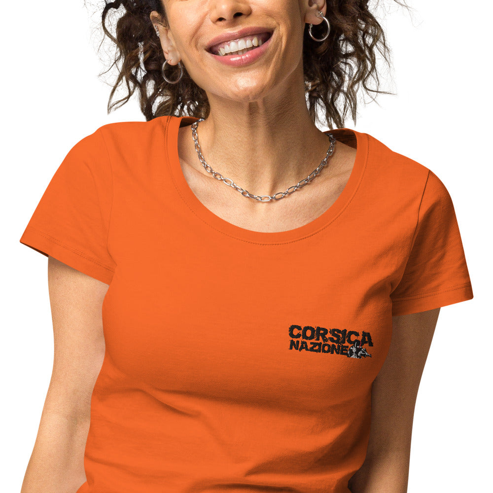 T-shirt Brodé éco-responsable Corsica Nazione - Ochju Ochju Orange / S Ochju T-shirt Brodé éco-responsable Corsica Nazione