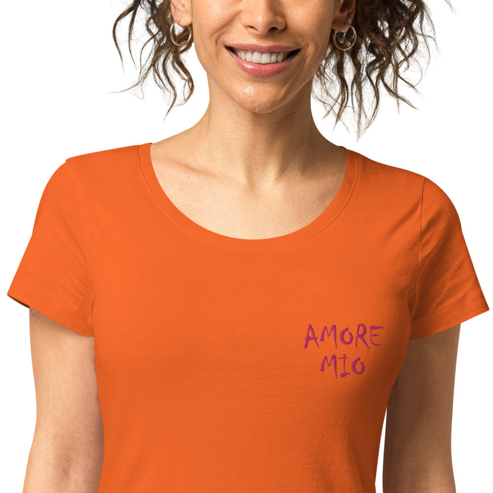 T-shirt Brodé éco-responsable Amore Mio - Ochju Ochju Orange / S Ochju T-shirt Brodé éco-responsable Amore Mio