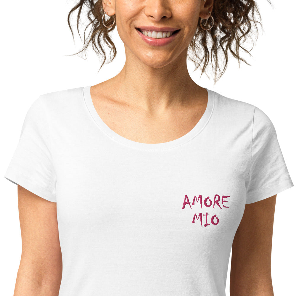 T-shirt Brodé éco-responsable Amore Mio - Ochju Ochju Blanc / S Ochju T-shirt Brodé éco-responsable Amore Mio