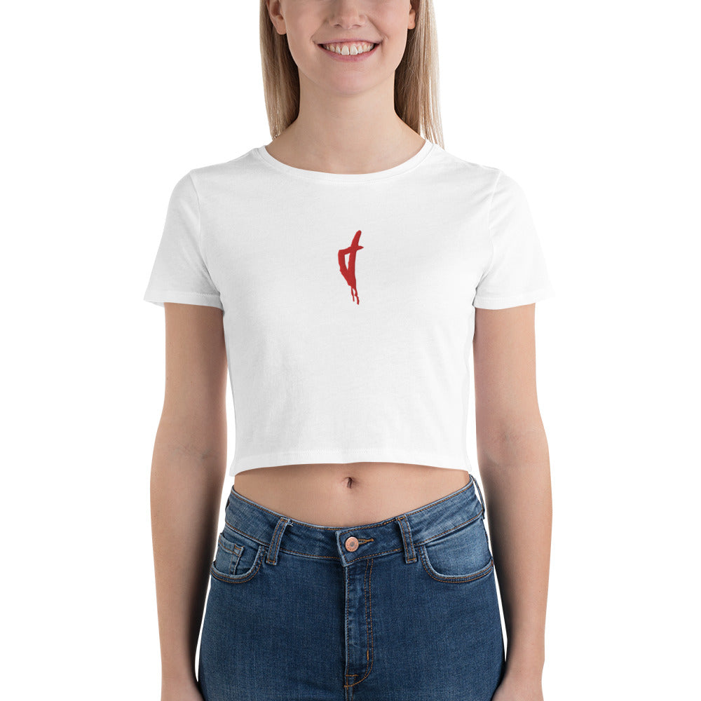 Crop-Tops Brodé Corse Rouge