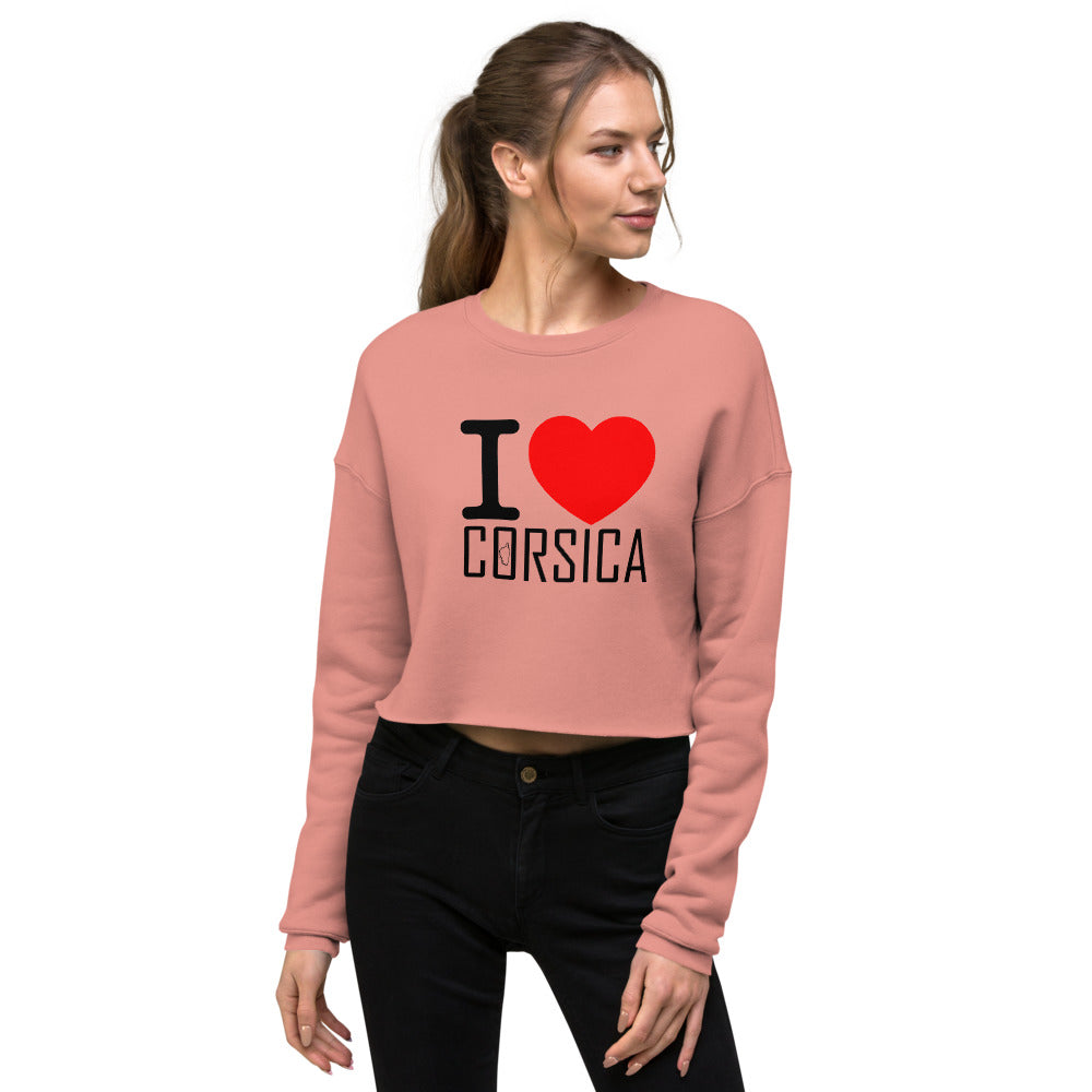 Sweat-Shirt Crop-Top i Love Corsica