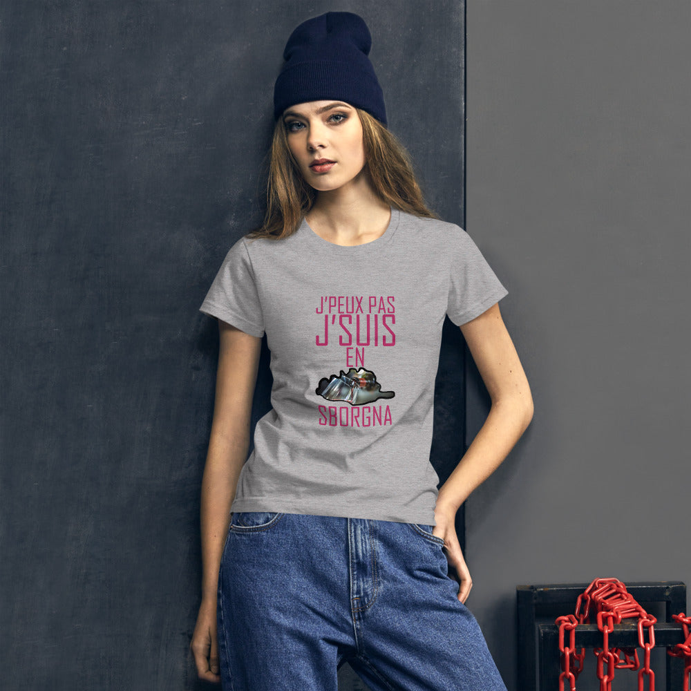 T-shirt Ajusté J'Peux Pas J'Suis en Sborgna - Ochju Ochju Gris Chiné / S Ochju Souvenirs de Corse T-shirt Ajusté J'Peux Pas J'Suis en Sborgna