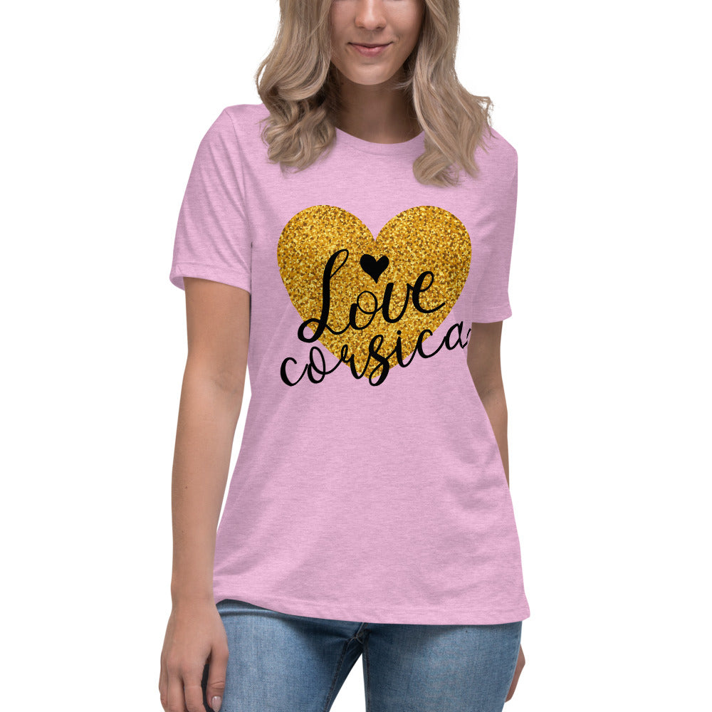 T-shirt Décontracté I Love Corsica - Ochju Ochju Lilas Chiné / S Ochju Souvenirs de Corse T-shirt Décontracté I Love Corsica