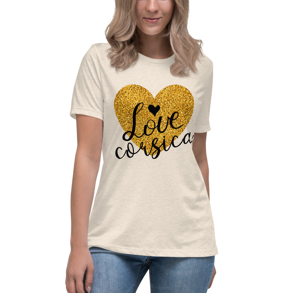 T-shirt Décontracté I Love Corsica - Ochju Ochju Heather Prism Natural / S Ochju Souvenirs de Corse T-shirt Décontracté I Love Corsica