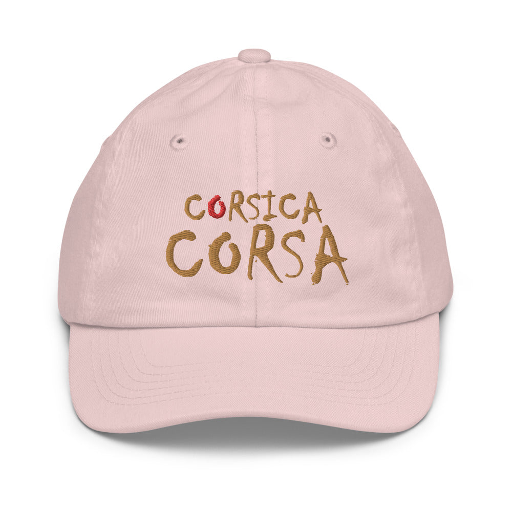 Casquette junior Corsica Corsa - Ochju Ochju Rose Clair Ochju Souvenirs de Corse Casquette junior Corsica Corsa