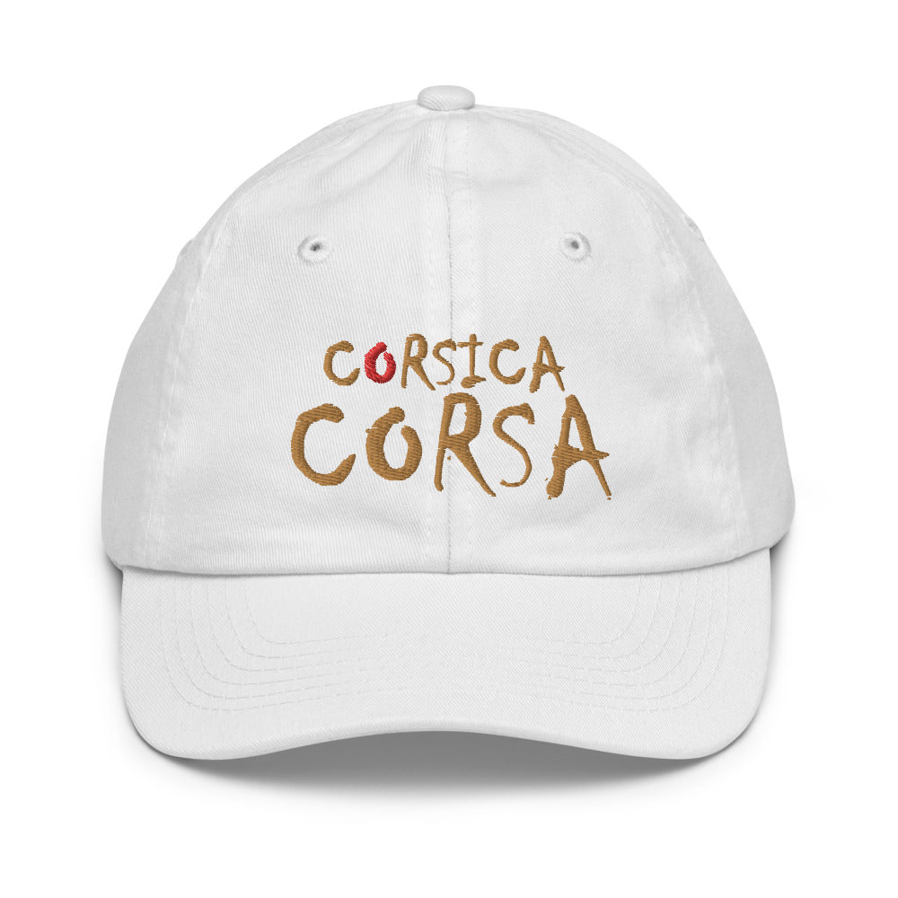 Casquette junior Corsica Corsa - Ochju Ochju Blanc Ochju Souvenirs de Corse Casquette junior Corsica Corsa